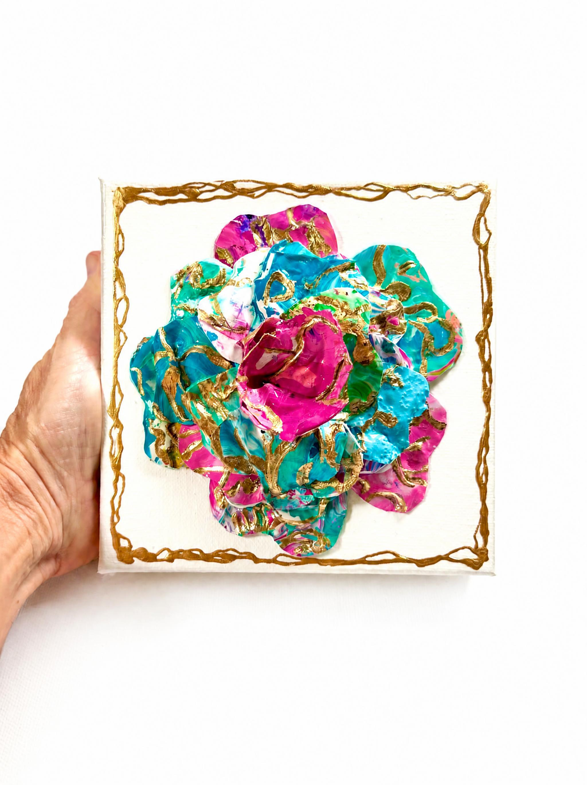 Charleston Camellia – Fuchsia and Teal