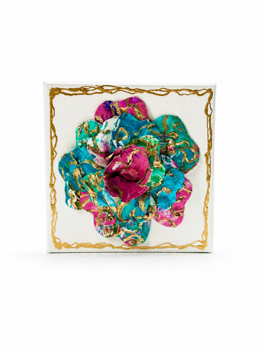 Charleston Camellia – Fuchsia and Teal